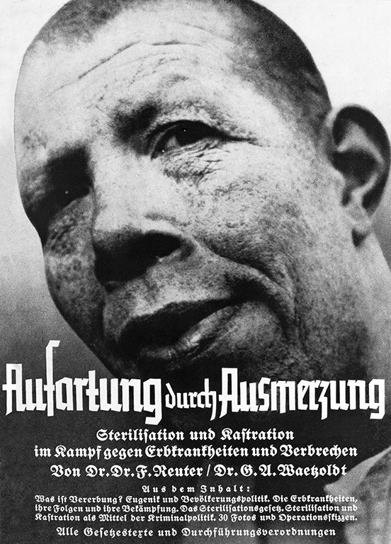 Titel: F. Reuter/G. A. Waetzoldt: Aufartung durch Ausmerzung. Sterilisation und Kastration im Kampf gegen Erbkrankheiten und Verbrechen, Berlin 